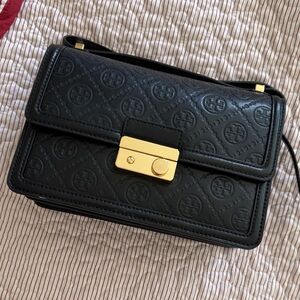 Tory Burch T debossed leather Crossbody Bag